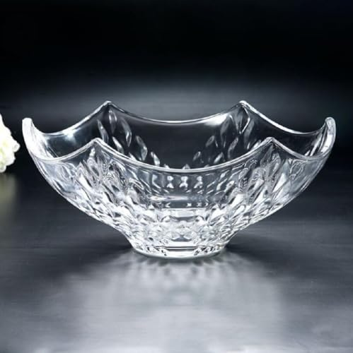 JUNYFFF Corbeille À Fruits en Bol Décoratif, Diamètre 24Cm, Verre en Cristal Coupe De Fruits Ménage Maison Créative Table Basse Pot De Bonbons Salon Moderne Maison Créative,F