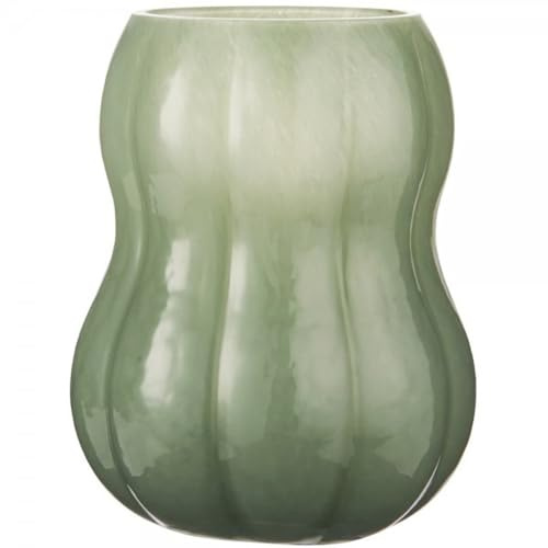 IB Laursen Vase m/Rillen Veneto durchgefärbtes grünes Glas