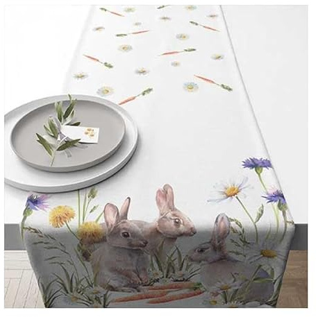 Ambiente Tischläufer Läufer Table Runner 40x150 cm 100% Baumwolle Ostern Osterhasen Frühling Serie Carrot Treat