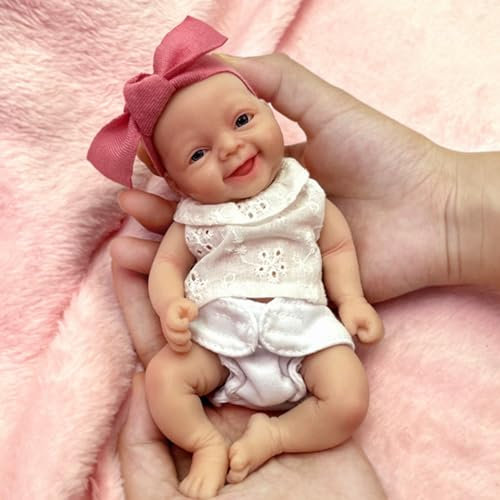 MYREBABY - Micro Preemie Full Body Silikon Baby Adorkable Emily Realistische Mini Reborn Surprice Puppe für Kinder Stressabbau (Mädchen)