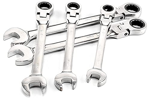AshiLd Spanner Set,Spanner Universal Key Ratchet Spanners 180 Degree Pivoting Head Key Wrench Set Car Repair Set Wrenches Hand Tools Ratchet Wrench (Color : 5PCS) (Color : 12pcs)