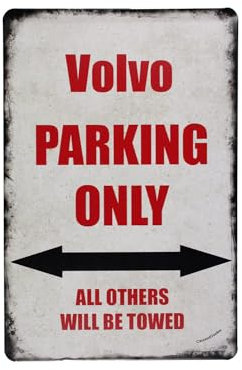 Volvo Parkplatz only 2 blechschild - metallschild - metall poster - retro schilder - blech - wanddekoration - vintage schild - metal sign - dekoschild - mancave - männerhöhle