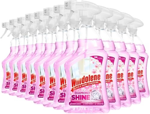 Windolene Diamond Shine Window & Glass Spray Window Cleaner Pink 12 x 750ml Bulk Buy