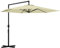 Outsunny Sombrilla en voladizo de 3 x 2,5 m con base en cruz, sombrilla de jardín con apertura a manivela para terraza y balcón, beige, beige, Ø291 x 245A cm