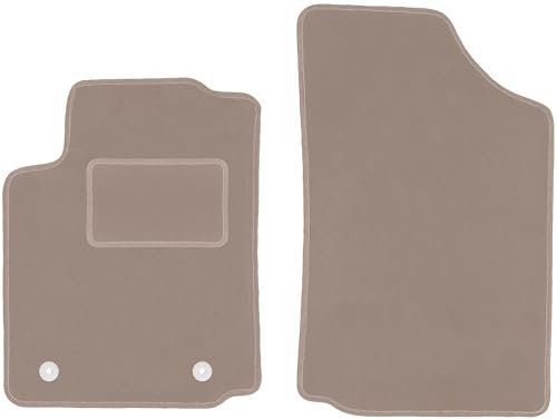 Wielganizator Automatte – Passend für Citroen C2 Schrägheck 2003-2009 – Velours – Autozubehör - Auto Fußmatten – Fußmatte Auto – 2-teilig - beige