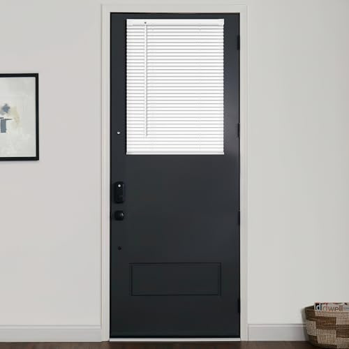 LazBlinds Mini-Jalousien aus Vinyl für Türen, schnurlose Fensterrollos für Privatsphäre, Lichtfilterung, Privatsphäre, horizontale Schatten für Haustür, Terrasse, Seitenlicht, Glastür, 45,7 cm B x 61
