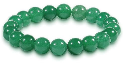 Chakra Heilung Armband 10mm natürlichen Smaragd Perlen Armband für Frauen Männer, St.Patrick's Day Armband, Herz Chakra grüner Kristall spirituelle Heilung Armband (Jade)
