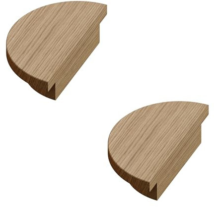 Sossai Holz Möbelgriffe aus Eiche | GAH02 | Lochabstand 70mm, Durchmesser 130mm, 2 Stück