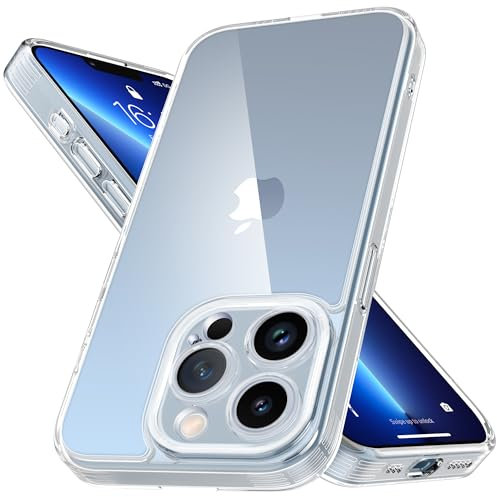 Mootobo for iPhone 13 Pro Max Case with Camera Lens Full Cover Protection, 10FT Military Grade Drop Protection Phone Case with Anti-Fingerprint Matte Back 6.7 inch - Clear