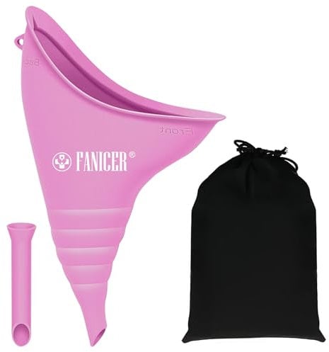 Female Urinal Device, Female Urination Device, Portable Female Toilet for Travel, Women's Urinal, Funnel Urine Cups Stand to Pee Device, Road Trip, Camping & Hiking Essentials for Women (Dark Pink)