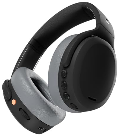 Skullcandy Crusher ANC 2 Cuffie wireless over-ear con cancellazione del rumore con bassi sensoriali, batteria da 50 ore, Skull-iQ, abilitato Alexa, microfono, funziona con dispositivi Bluetooth,