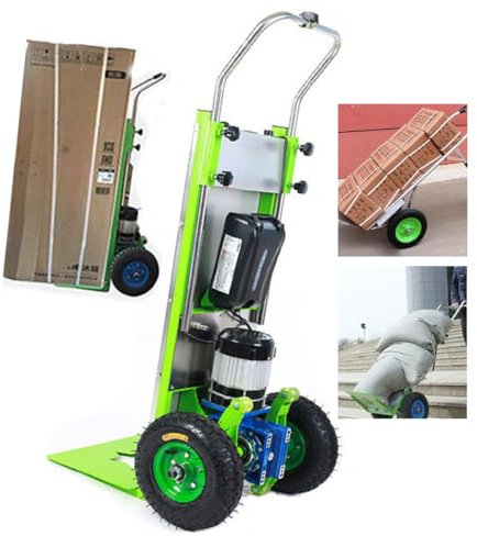 Powered Hand Truck Stair Climber, Electric Stair Climbing Trolley, Folding Labor-Saving Sack Truck, 800 W Brushless Motor, 48V 24 Ah Removable Battery, Load 220kg, Green