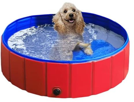 OFKAFEZV Piscine pour Chien Pliable en PVC, Bassin de Baignade Animaux de Compagnies Baignoire antidérapante pour,antidérapante pour,Chiens Piscine Enfant Resistant d'Été Extérieur ou Intérieur