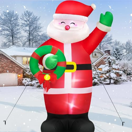 Danxilu Aufblasbarer Weihnachtsmann 1,83 m Weihnachtsdekoration für Draußen Aufblasbarer Weihnachtsmann Eingebaute LED-Lichter Aufblasbare Weihnachtsdekoration für den Hof für Garten Feiertagsparty