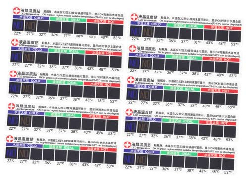 WATIIFUFU 10st Lcd-aufkleber Aufkleber Zur Messung Der Wassertemperatur Tasse Temperaturanzeige Klebriger Temperaturfleck Fieberdetektor Klebestreifen Für Thermometer Black Thermischer Chip