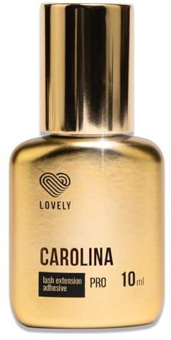 LOVELY - Pegamento para pestañas, Lash Glue - CAROLINA 10 ml negro - Tiempo de secado 0,5 segundos hasta 8 semanas de duración, hipoalergénico, alta elasticidad - adhesivo muy rápido para extensiones