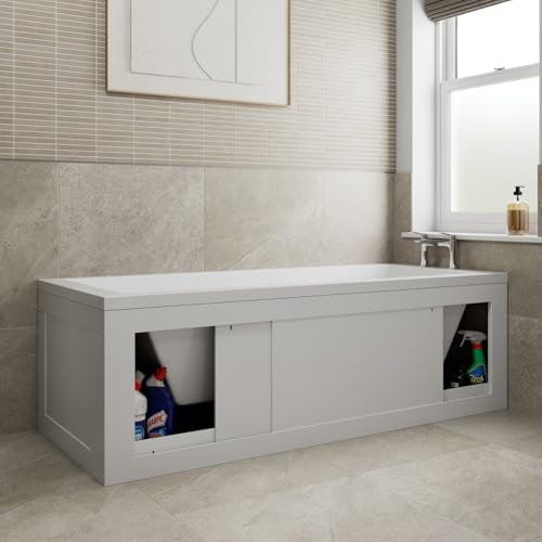 Affine® 1700 Side Front Storage Bath Panel 20mm MDF, Modern Wooden Panels for Bathroom Straight Baths Soaking Tubs, White