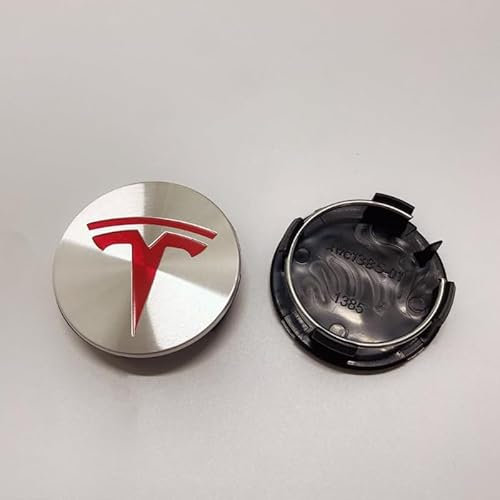 4 Stück Auto Radnabenkappen Abdeckung Felgen Radkappen für Tesla Model 3 Model Y Model S Model X Model 3 Highland 56MM Dekoration Zubehör,A