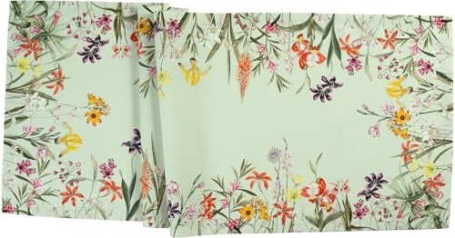 Sander - Tischläufer - Leonora , 50 x 140cm - Blumen Farbe: 56 White Jade
