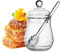 FHISKUNYU Bote de Cristal para Almacenamiento de Miel y Jarabe 300ml - Envase Hermético Anti-Goteo con Cuchara, Tapa Segura y Base Estable (Conservación Óptima)