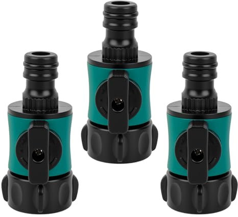 Wzzy Gurden Connettore per Rubinetto per Attacco rapido con valvola di Regolazione, Adattatore Rubinetto, Collegamento con Attacco rapido per Tubo da Giardino, Tubo dell'Acqua(3 Pack