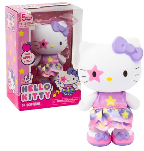 Hello Kitty - Bambola Alta 10 cm Pop Star Con Delicata Profumazione, 5 Punti Di Articolazione, Vestito In Tessuto Con Scarpe Removibili, Dai 3 Anni