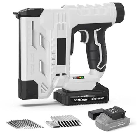 TIEOAXFT 20V Cordless Electric Staple Gun Kit 18 Gauge Brad Nailer Lithium-Ion Battery Powered Stapler/Air Nail Gun Kit