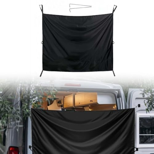 Wenyouya Caravan Sichtschutz Duschvorhang, 420D Oxford Tuch Wasserdicht Sonnenschutz Hecktür Vorhang, 180 x 230 cm Camping Outdoor Camper Van Duschwand mit Aufbewahrungstasche