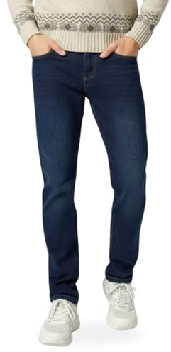 TONY BACKER - Jeans Felpati Uomo, Pantaloni Imbottiti Uomo con Pile, Caldi per l'inverno, Jeans Elasticizzati Termici Comodi E Versatili per Lavoro, Tempo Libero (IT, Numero, 50, Regular, Regular)