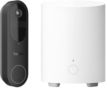 Reolink Bundle Sicurezza con Doorbell Camera 2K a Batteria/Wired con Vista 150°×150° (Video Doorbell Battery) + Home Hub Mini, Centro di Sicurezza All-in-One con Archiviazione Locale AES-128