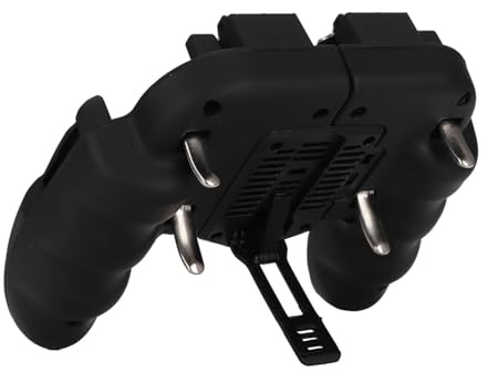 Tomantery Smartphone-Gamepad mit Effizienter Wärmeableitungsfunktion für 4,7-7,0-Zoll-Telefone, Metallauslöser, Back-Shoot-Design, Kühlventilator, Geeignet für Mobile Gamer