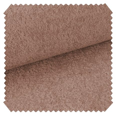 novely® MONIQUE Samtweicher Bouclé-Stoff, Schwer Entzündbarer Polsterstoff, Möbelstoff in Erdtönen, für Sofas und Sessel, Meterware 1lfm | Farbe: 56 Braun-Rosé