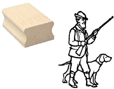 Stempel Holzstempel Motivstempel « JÄGER » Scrapbooking - Embossing Kinderstempel Jagd jagen Forst Förster Wald Waidmann