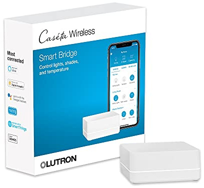 Lutron Caseta Smart Lighting Smart Hub for Light Bulbs and Fans, Compatible w/ Amazon Alexa, Apple Homekit, Google Home, 75 Device Capacity, L-BDG2-WH, White