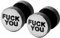 Soul-Cats 1 Paar Fake Plugs FUCK YOU Ohrstecker Ohrschmuck weiß schwarz FU, Farbe: weiß