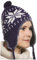 Peruanische Mütze Chullo Ch'ullu mit Bommel, Unisex, Herren/Damen, Farben zur Auswahl, Violett 2, One size