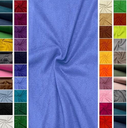 Stoffbook FLEECESTOFF ANTIPILLING WEICH UND WOHLIG WARM Stoff Stoffe, B573 (Blau)