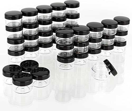 ZEJIA Lot de 100 petits pots vides en plastique sans BPA pour échantillons de 5 g avec couvercles (noir)