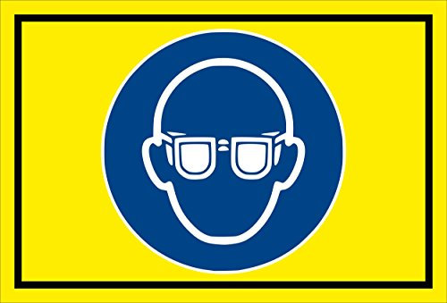 Schild - Gebots-zeichen - Augen-schutz benutzen - entspr. DIN ISO 7010 / ASR A1.3 – 15x10cm | stabile 3mm starke PVC Hartschaumplatte – S00361-007-C +++ in 20 Varianten erhältlich