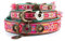 Dog with a Mission - Hundehalsband S | Farbenfroh in Rosa und Türkis | Boho, Ethno, Ibiza, Hippie | Ideal für kleine Hunde | Handgemacht | Modisch und Bunt | Aus weichem Echtes Leder | 2 cm Breit