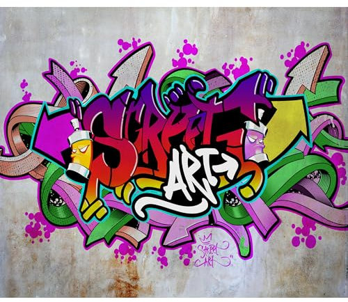 decomonkey Fototapete selbstklebend Graffiti 245x175 cm Selbstklebende Tapeten Wand Fototapeten Tapete Wandtapete klebend Klebefolie Street Art Jugendzimmer