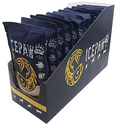 ICEPAW I Filet Pure I 12 x 100 g I High Premium Feuchtfutter für Hunde mit Fisch I Kabeljau/Dorsch I bei Futterunverträglichkeiten I besonders fettarm I Pouchbeutel