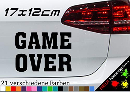 Game Over Sticker 17x12cm Spiel Vorbei leider verloren Aufkleber JDM DUB OEM Fun in 21 Farben