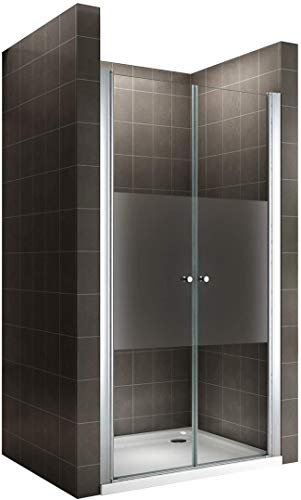 Porte de douche 84x180 cm verre sérigraphié - ajustable de 84 à 88 cm