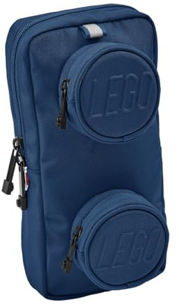 Lego Bags Signature Brick 1x2 Sac à bandoulière 2,5 l env. 25,5 x 12,5 x 5 cm avec bandoulière, Poche Poitrine en Bleu, Sac à Dos avec Compartiment Principal et 2 Poches Avant