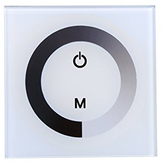 AUNMAS Einfarbiger Touchpanel-Dimmer, DC 12V-24V Wandschalter Controller für LED-Lichtstreifen (Weiß)