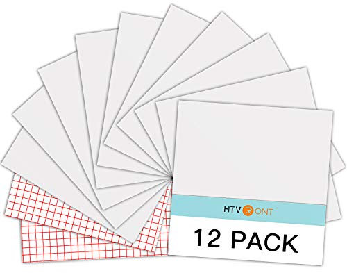 HTVRONT Selbstklebendes Vinylfolie Plotter - 12 Pack Permanentes Plotterfolie Vinyl, 12x 12 Selbstklebende Folie für Dauerhaften Aufklebern, Schilder und Anderen Bastelprojekte(Matte Weiß)
