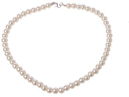 MSEKKO Frauen Halskette Elegante Elfenbein Weiß Glas Nachahmung Süßwasser Perlenketten Für Frauen Jewerly