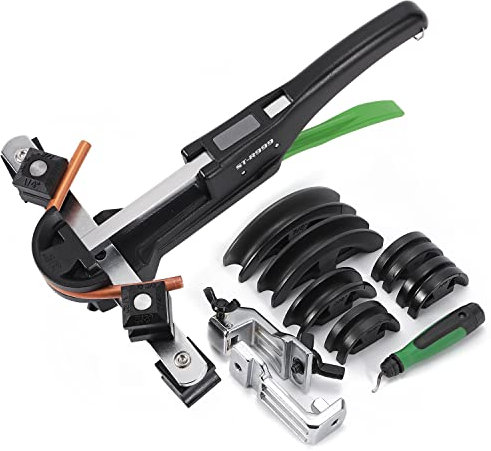 Antsone Rohrbieger-Set, 6,35 mm (1/4 Zoll) - 2,2 mm (7/8 Zoll) Ratsche, Kupferrohrbiegewerkzeug-Set, HVAC, 90° Biegung mit 7 Stanzformen für Kühlschrankklimaanlagen-Reparatur