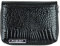 Jennifer Jones Echt-Leder Damen Mini Geldbörse - Modische Croco Glanz Optik - RFID (Schwarz)